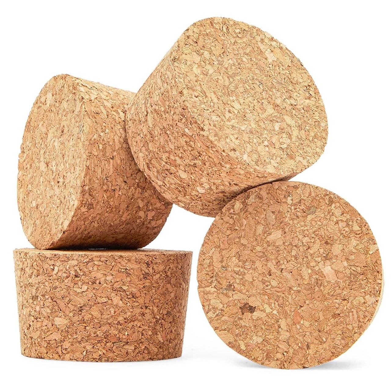 Size #34 Large Tapered Cork Plugs (2.49 x 2.22 x 1.47 In, 4 Pack)